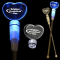 9" Blue Heart Light-Up Cocktail Stirrers